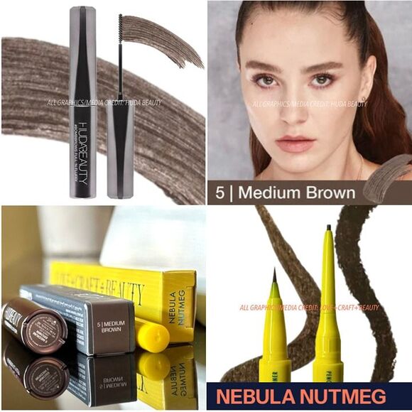 NIB 2Pc Huda Beauty Bomb Brows Full n Fluffy Gel & Precision Brow Pen Pencil Duo - Picture 4 of 12